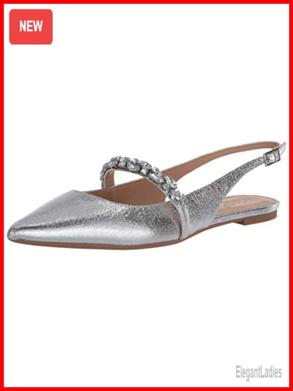 Pointed Toe Slingback Flats Padded Comfort Evening Party Shoes